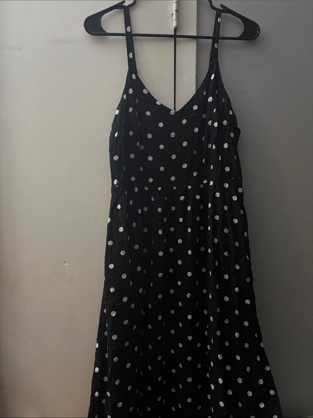 Old Navy Black and White Polka Dot Midi Dress